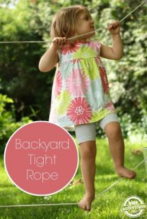 simple backyard tight rope for kids