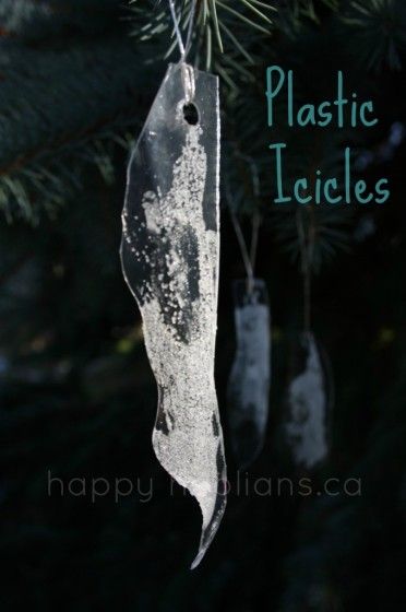 Easy plastic icicle craft