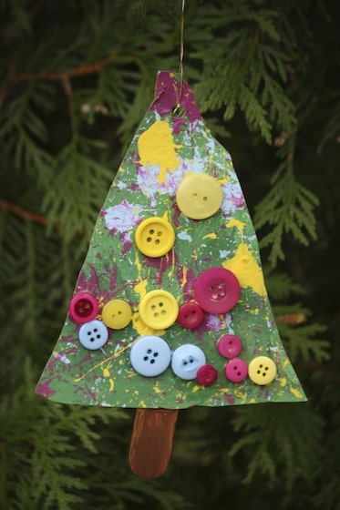 Button Christmas Tree Ornaments