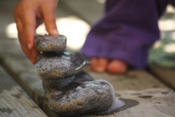 rocks for open-ended outdoor play