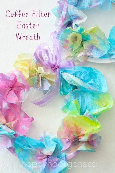 paper plate wreath for Easter