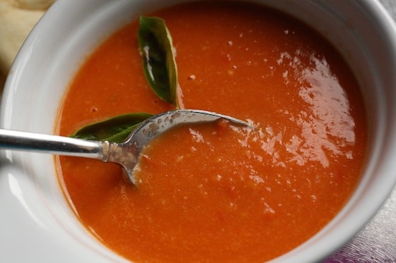 bowl of homemade tomato soup