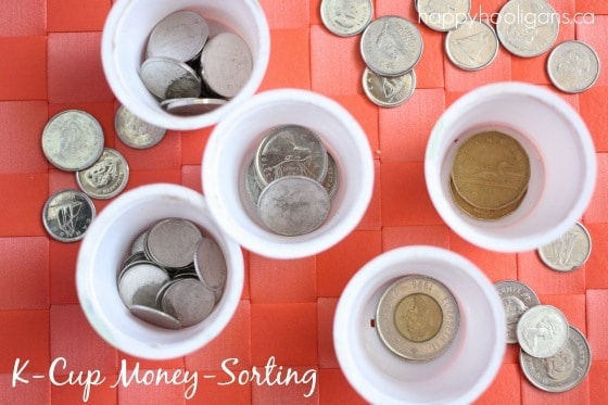 k-cup money sorting activity