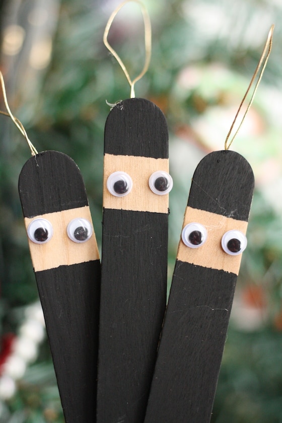Popsicle Stick Ninja Ornaments for kids to make