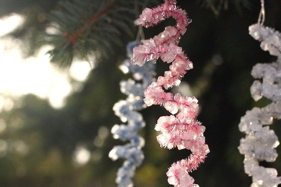 ice crystal pipe cleaner ornaments