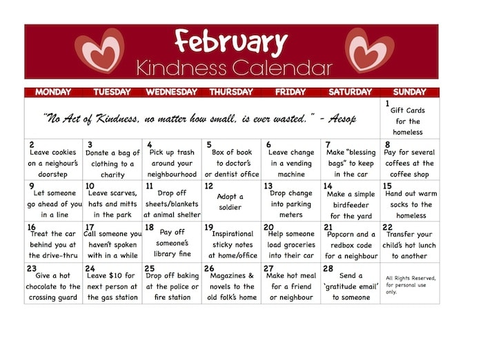 Kindness Calendar - Happy Hooligans copy