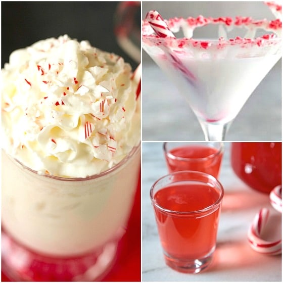 grown up drinks with candy canes