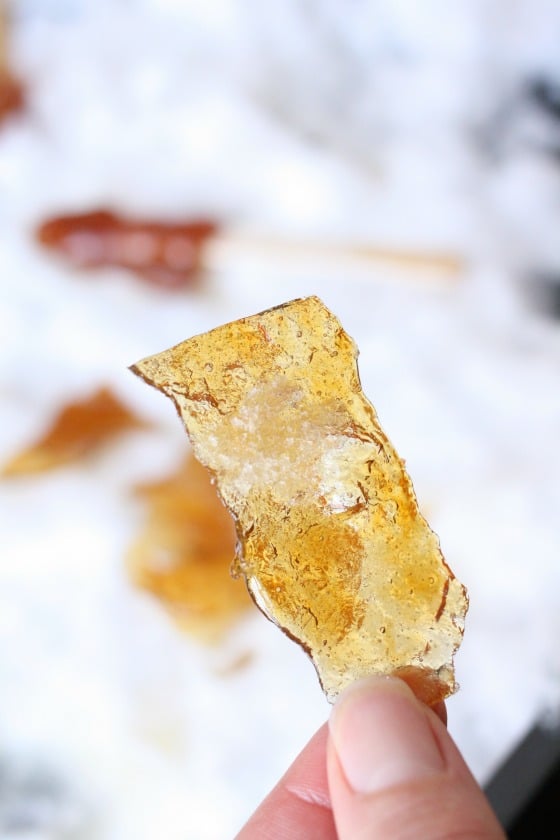 piece of homemade maple syrup candy