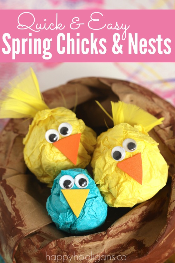Easy spring chick craft for preschoolers