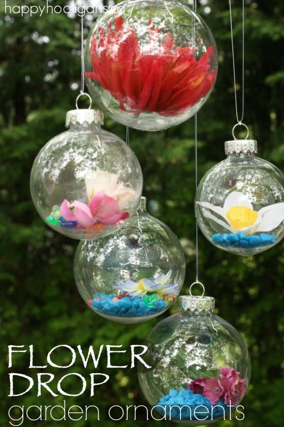 Flower Drop Garden Ornaments - a Gorgeous Craft for Kids