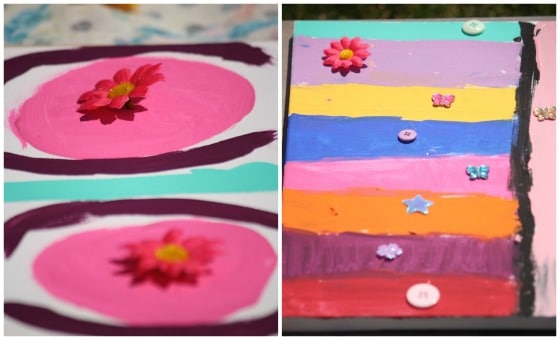 painted canvases at tween art party