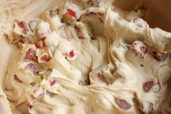 rhubarb cake batter from scratch