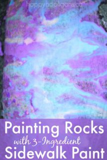 rock painting with sidewalk paint
