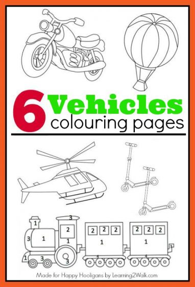 Transportation Colouring Pages for Boys - Happy Hooligans