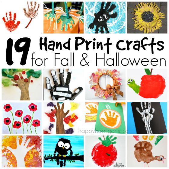 Handprint Crafts for Fall and Halloween