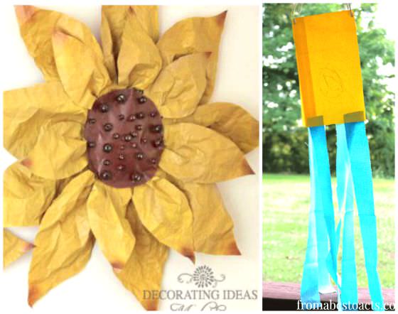 paper bag sunflower and paper bag wind sock copy