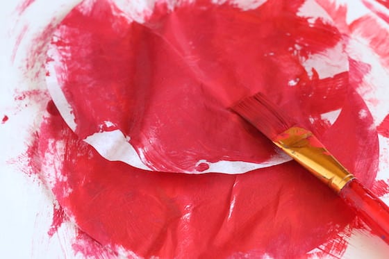 coffee filter painted red