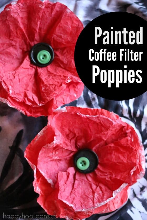 Painted Coffee Filter Poppy Craft Craft for Preschoolers