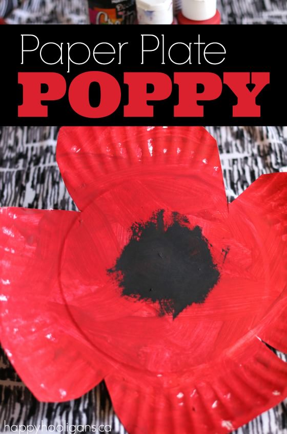 Paper Plate Poppy Craft 