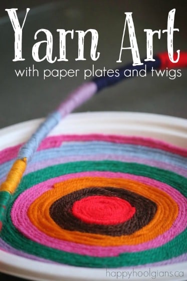 Simple, Beautiful Yarn Art with Paper Plates - Happy Hooligans