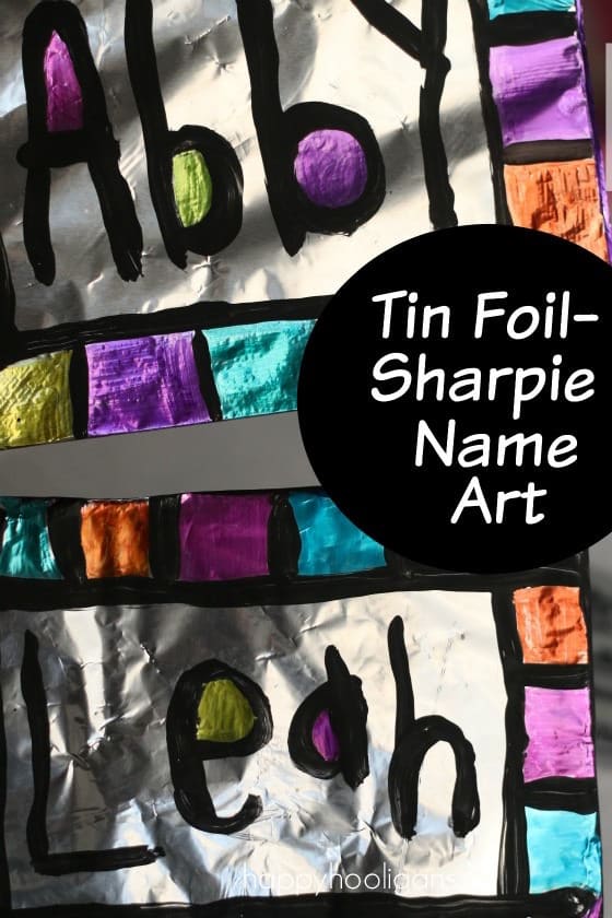 Tin foil and Sharpie Name Art
