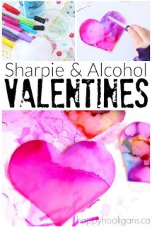 Sharpie and Rubbing Alcohol Valentines Experiment & Art Activity - Happy Hooligans
