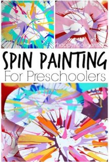 Spin Painting for Kids - an easy, stunning art process using a simple kitchen gadget - Happy Hooligans
