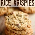 Oatmeal Chocolate Chip Rice Krispie Cookies - decadent and buttery, soft on the inside, crispy on the outside, these are a homemade cookie lover's dream! - Happy Hooligans