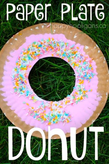 Paper Plate Donut Craft - great Letter D craft for toddlers and preschoolers