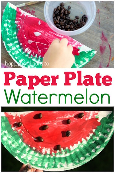 Paper Plate Watermelon Craft - Happy Hooligans