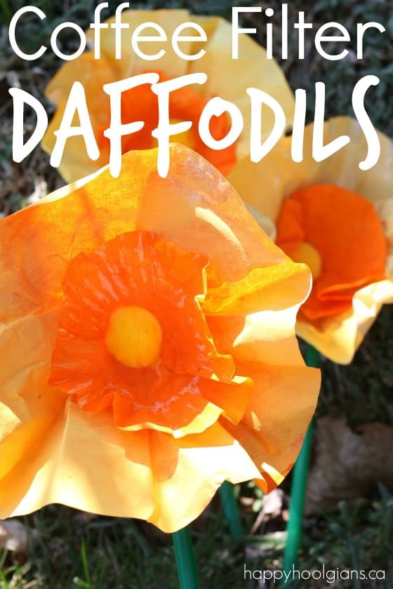 Easy Coffee Filter Daffodils Craft - Happy Hooligans