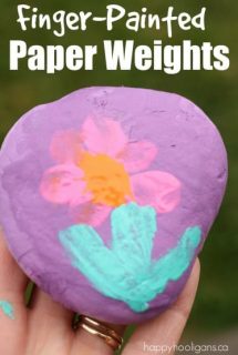 Finger painted paper weights - happy hooligans