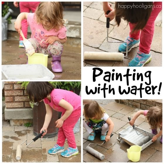 Painting with water activity for toddlers and preschoolers 