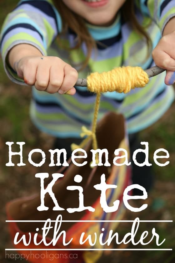 Homemade Paper Bag Kite with Winder
