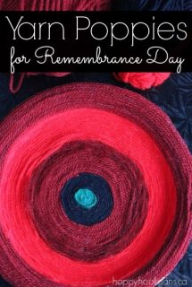 Yarn Poppy Craft for Remembrance Day - happyhooligans.ca
