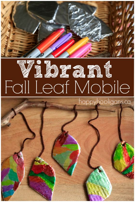 Vibrant Fall Leaf Mobile with Tin Foil and Sharpies - Happy Hooligans