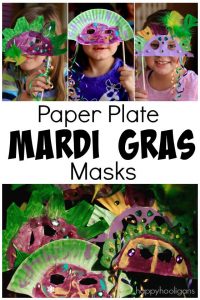 Paper Plate Mardi Gras Masks for Kids to Make