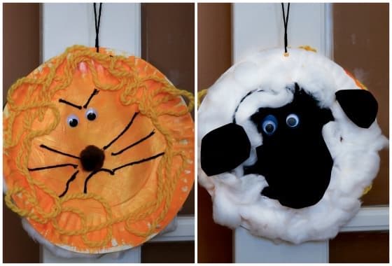 lion and lamb craft hanging from doorknob