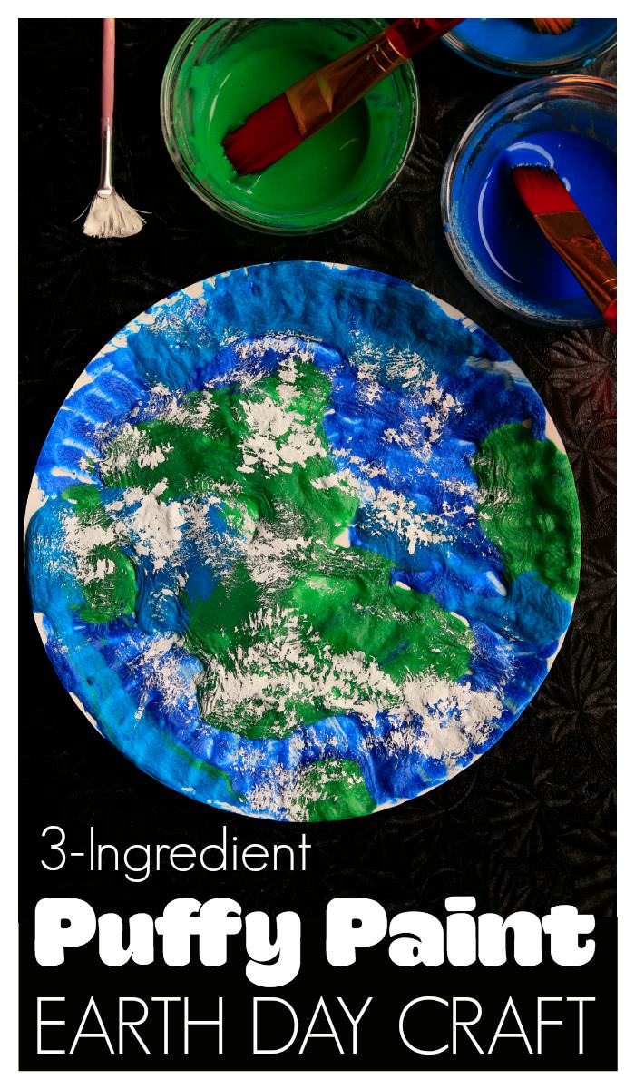 Earth Day craft made with easy 3-Ingredient Puffy Paint