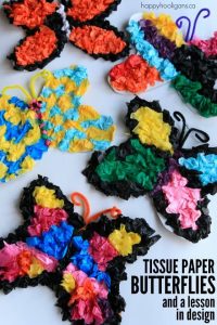 Tissue Paper Butterfly Craft and a lesson in design - Happy Hooligans