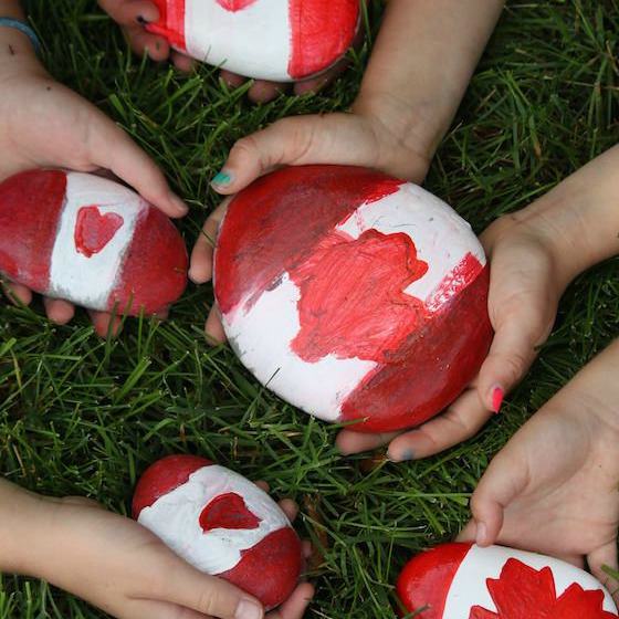 Canada Rocks - painted beach stones for Canada day