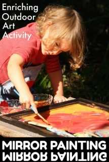 Painting on a Mirror - Outdoor Art Activity for Kids - Happy Hooligans