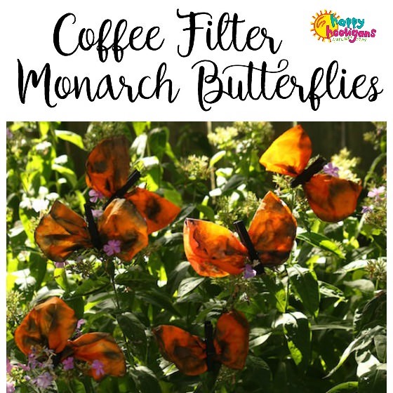 Coffee Filter Monarch Butterfly Craft - Happy Hooligans