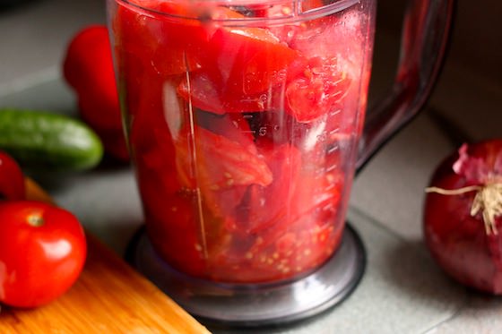 chopped tomatoes in ninja blender