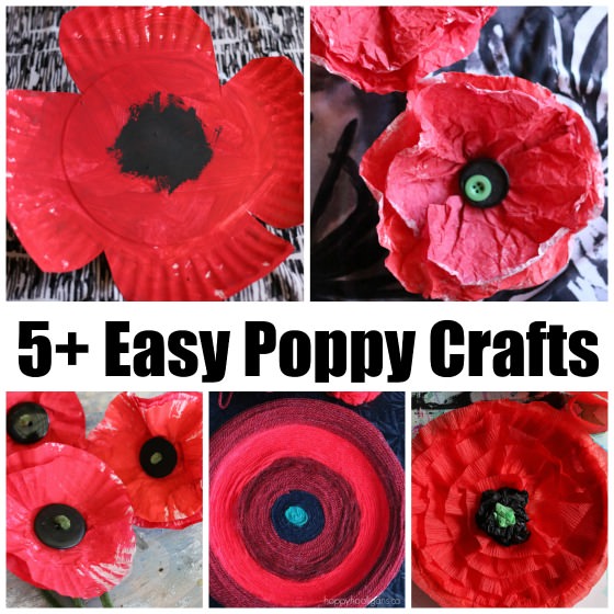 5+ Easy Poppy Crafts for Veterans Day and Remembrance Day 