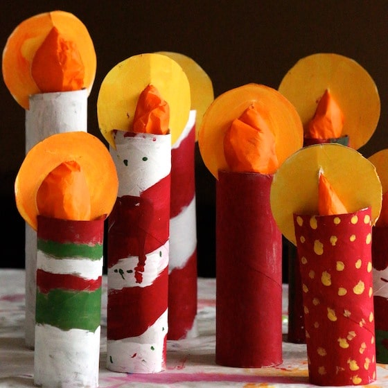 paper towel roll Christmas Candles