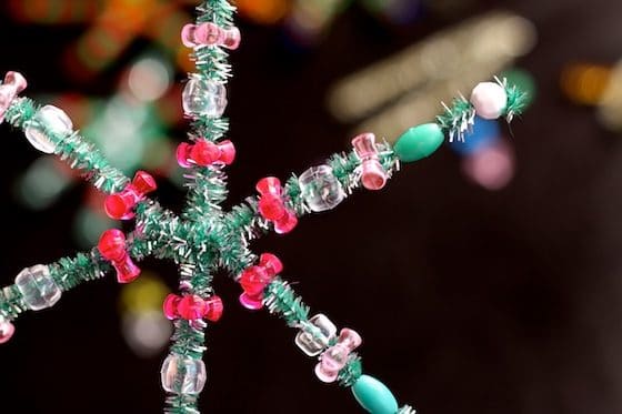 pipe cleaner and bead snowflake craft for kids