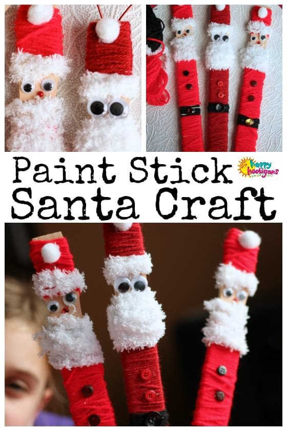 Paint Stick Santa Craft - Happy Hooligans
