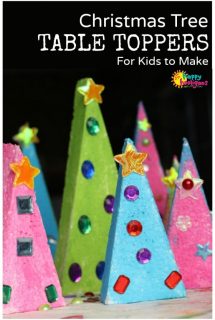 Styrofoam Christmas Tree Table Toppers for Kids to Make - Happy Hooligans