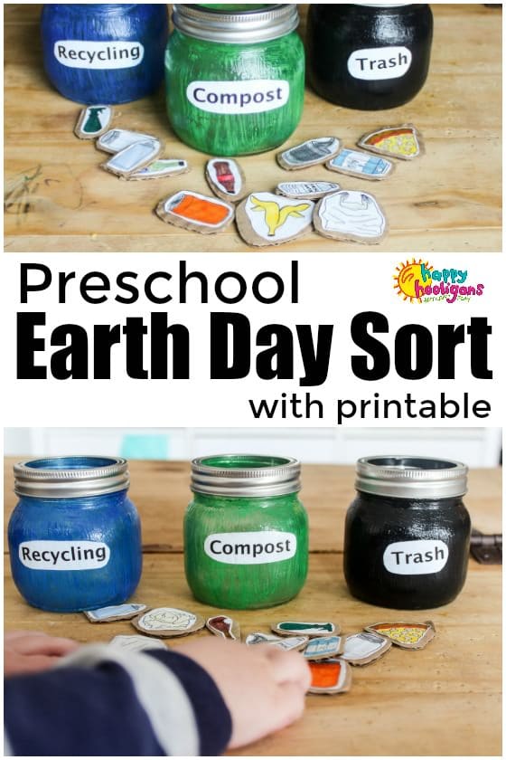 Compost and Recycling Sorting Activity for Earth Day - Happy Hooligans